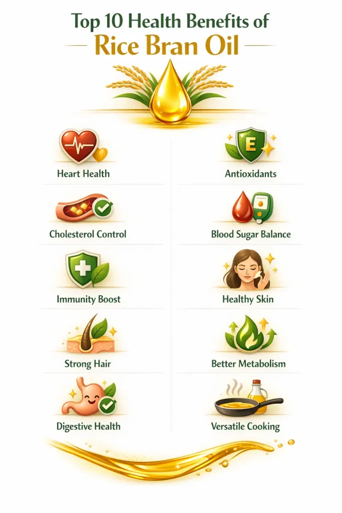Top 10 Health Benefits of Rice Bran Oil