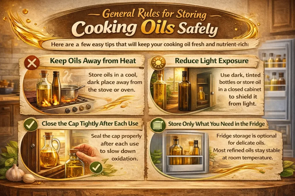 General Rules for Storing Cooking Oils